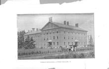 SA0426 - Photo of a large building, also showing a horse and buggy and people, same as SA 425. Identified on front as a family dwelling., Winterthur Shaker Photograph and Post Card Collection 1851 to 1921c